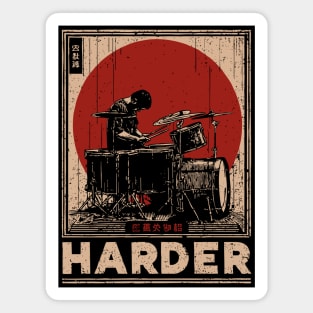 Harder Drummer | Vintage Music Motivation Art Magnet